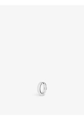 Axton chunky white rhodium-plated 925 sterling-silver huggie hoop earring