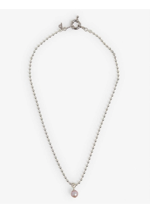 Ball sterling-silver and pearl necklace