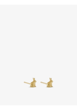 Alex Monroe Teeny Tiny Sitting Bunny 18ct yellow-gold single stud earring