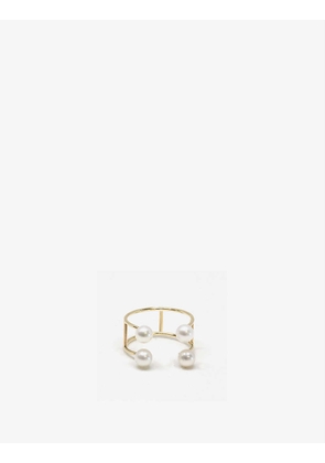 Poppy Finch Baby Pearl 14ct recycled yellow-gold and freshwater pearl ring