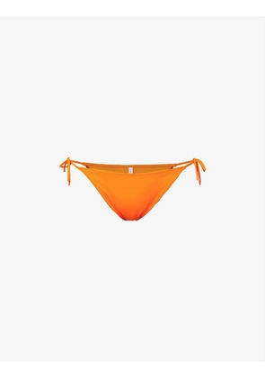 Intense Power logo-embroidered mid-rise recycled nylon-blend bikini bottoms
