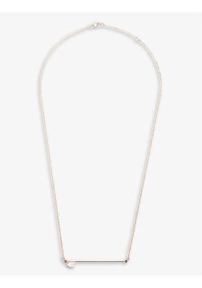 Serti Sur Vide 18ct rose-gold and 0.3ct pear-cut diamond pendant necklace