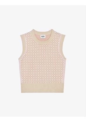 Pattern-print knitted sweater vest