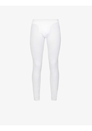 Branded-waistband fitted stretch-woven long johns