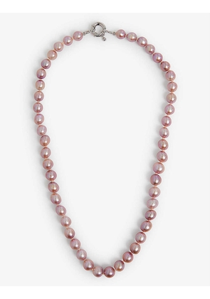 Beaded sterling silver and freshwater pearl necklace