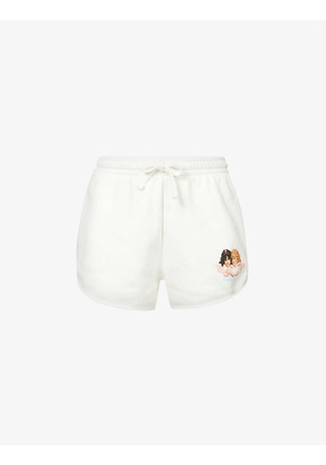 Angels graphic-print cotton-jersey shorts