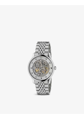 YA126357 G-Timeless Skeleton stainless-steel automatic watch