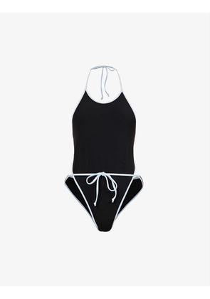 Maillot contrast-trim swimsuit