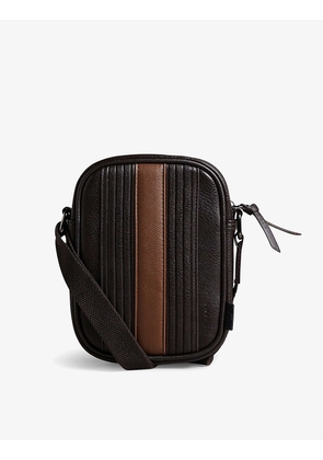 Evver striped PU leather flight bag