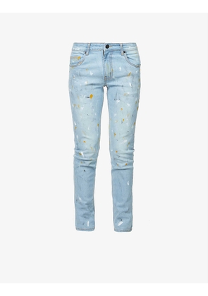 Heavy Paint paint-splattered slim-fit stretch-denim jeans