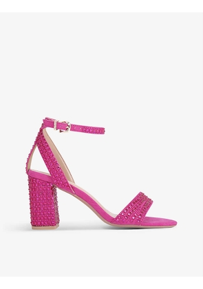 Kianni embellished suedette block-heel sandals