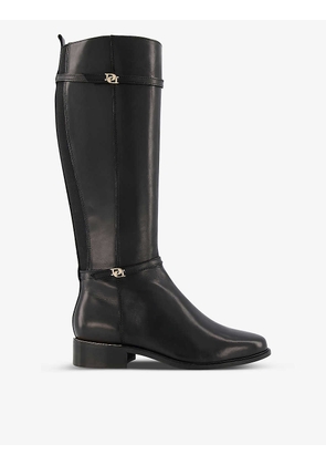 Tap leather panel riding boots