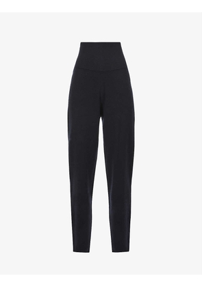 Journey wide-leg high-rise stretch cashmere-blend trousers