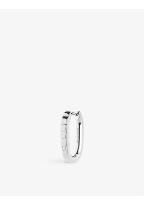 Woods Huggie white rhodium-plated sterling silver single earring