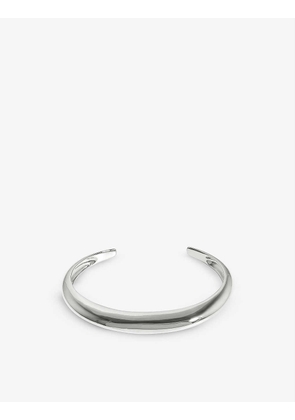 Dome sterling silver-plated brass cuff
