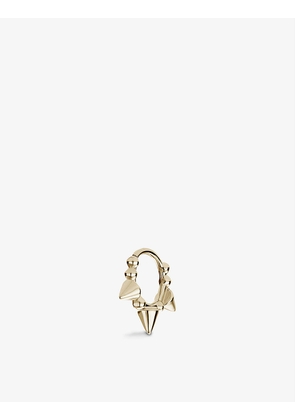 Triple Short Spike 18ct white-gold hoop earring