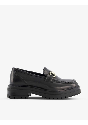 Snaffle-trimmed leather loafers