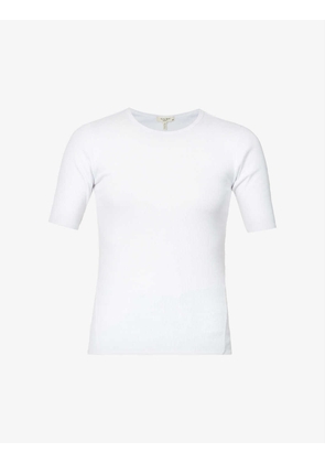 Essential ribbed organic cotton-blend T-shirt