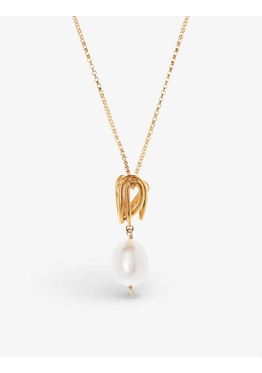 The Human Nature 24ct yellow gold-plated bronze and freshwater pearl pendant necklace