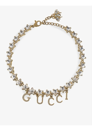Gucciscript brass and crystal bracelet