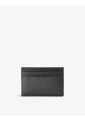 Repeat logo-embossed leather card holder