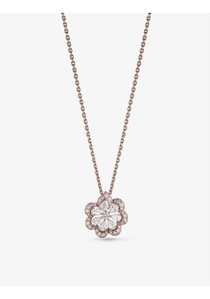 Precious Lace Frou-Frou 18ct rose-gold and 1.04ct round-cut diamond pendant necklace