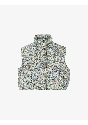 Clementine floral padded woven gilet