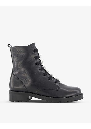Pinney encrusted lace-up leather ankle boots