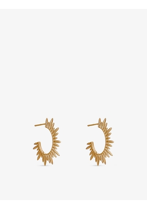 Midi Deco Sunray medium 22ct yellow gold-plated sterling-silver hoop earrings
