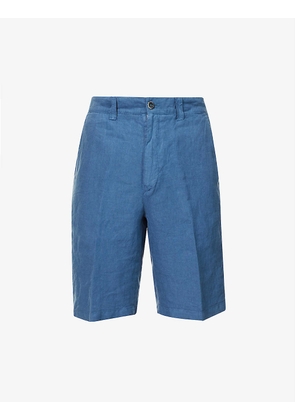 Regular mid-rise linen shorts