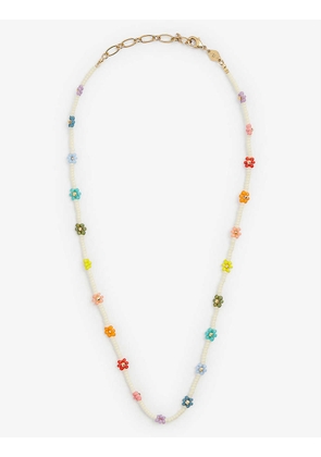 Flower Power 18ct yellow gold-plated brass and glass bead necklace
