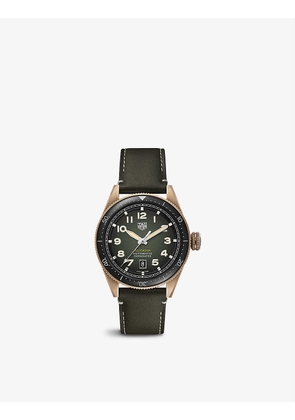 WBE5190.FC8268 Autavia titanium and leather automatic watch