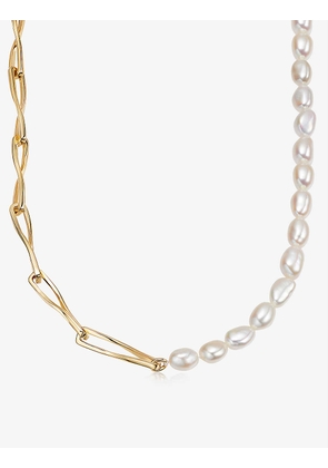 Baroque 18ct yellow gold-plated brass and freshwater pearl necklace