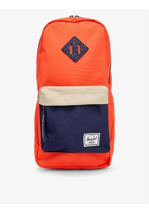 Heritage brand-patch recycled-PET shoulder bag