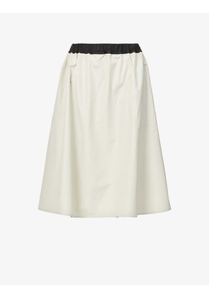 Sparkle high-waist cotton midi skirt