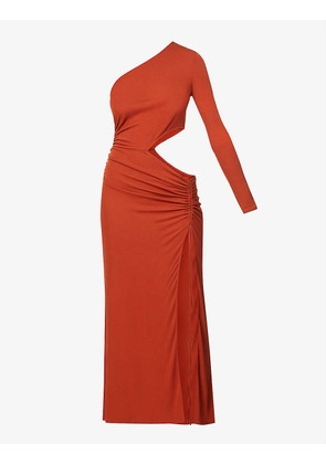 Glen one-sleeved stretch-woven gown