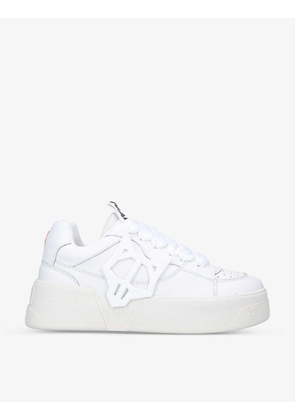 Kosa wolfe-appliqué low-top leather trainers