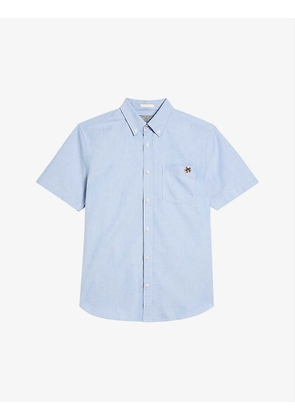 Capsho short-sleeve cotton-blend Oxford shirt