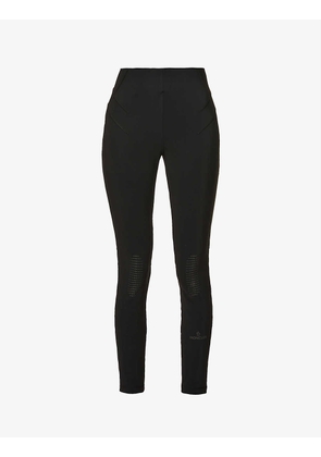 Dotted high-rise stretch-jersey leggings