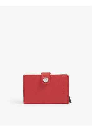 Miniwallet logo-embossed leather wallet