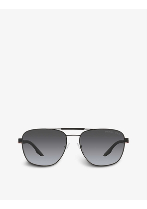 PS 53XS oval-frame metal and acetate sunglasses