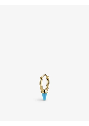 Short Spike 14ct yellow-gold and turquoise single clicker earring
