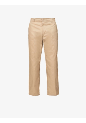Straight regular-fit cotton-blend trousers