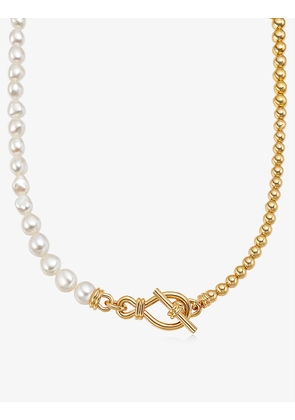 18ct Yellow Gold-Plated Brass And Freshwater Pearl Necklace