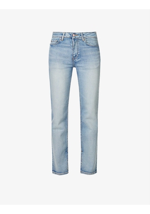 Beksi straight-leg mid-rise stretch-denim jeans