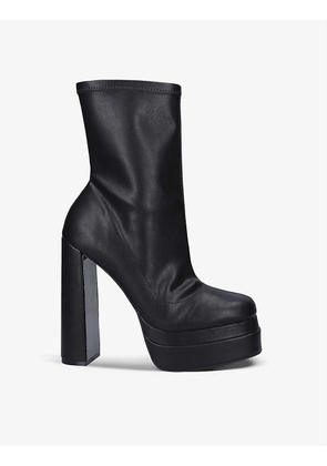 Tower platform faux-leather high-heel boots