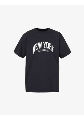 New York slogan-print cotton-jersey T-shirt