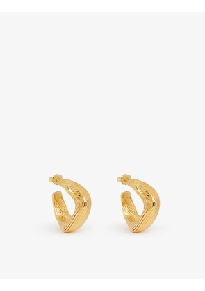 Waves 18ct yellow gold-plated brass earrings