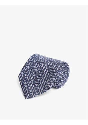 Mito geometric-pattern silk tie