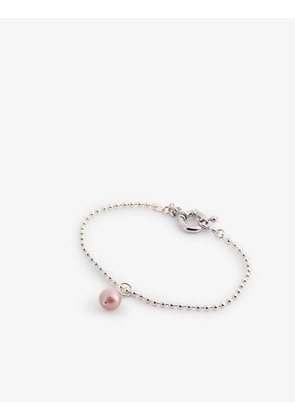 Ball sterling-silver and pearl bracelet